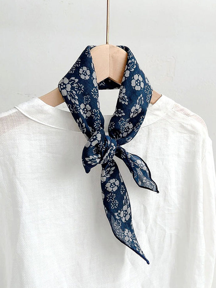 Ramie Printed Handkerchief Scarf