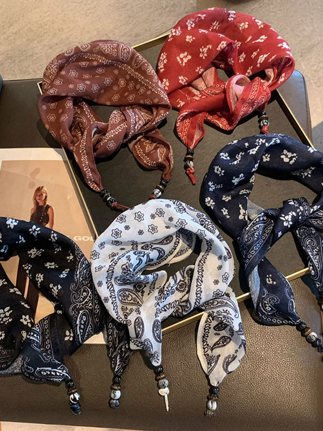 Silk Floral Print Scarf, One Size