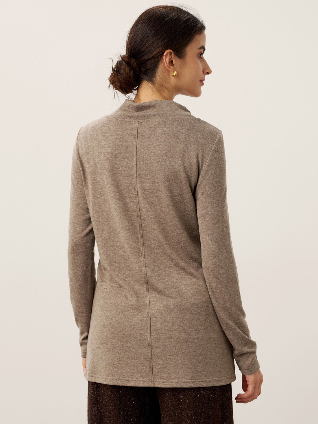 Jersey Knit Button Detail Long Sleeve Top