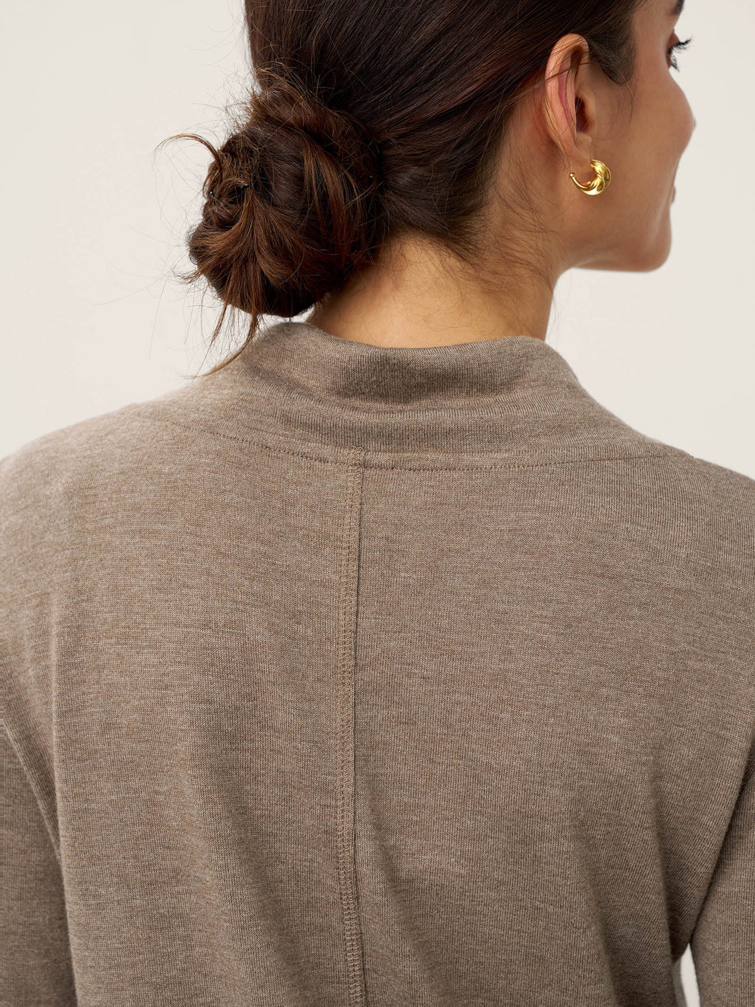 Jersey Knit Button Detail Long Sleeve Top