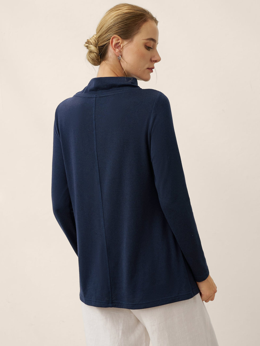 Jersey Knit Button Detail Long Sleeve Top