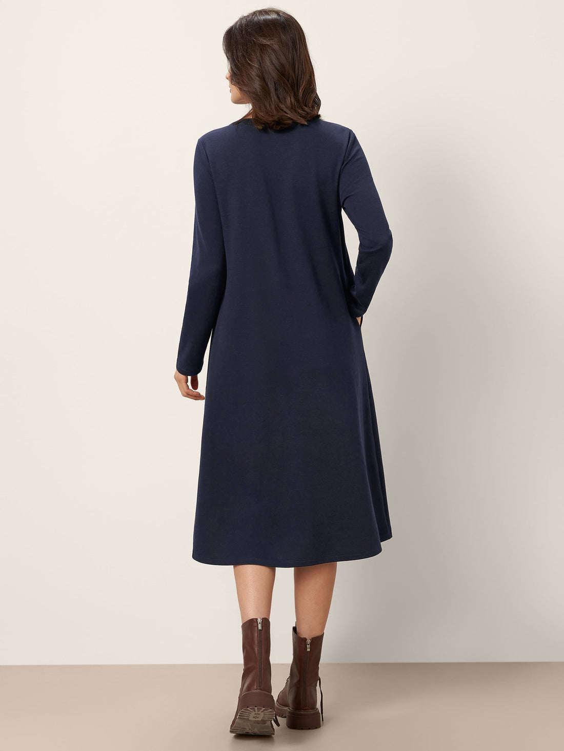 95% Cotton Ruched A-Line Midi Dress