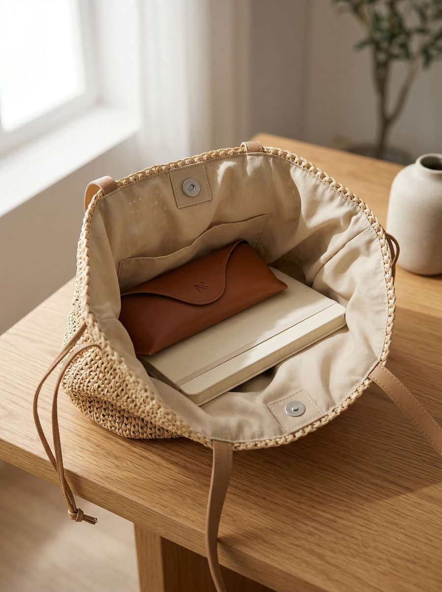 Knit Bucket Tote Bag