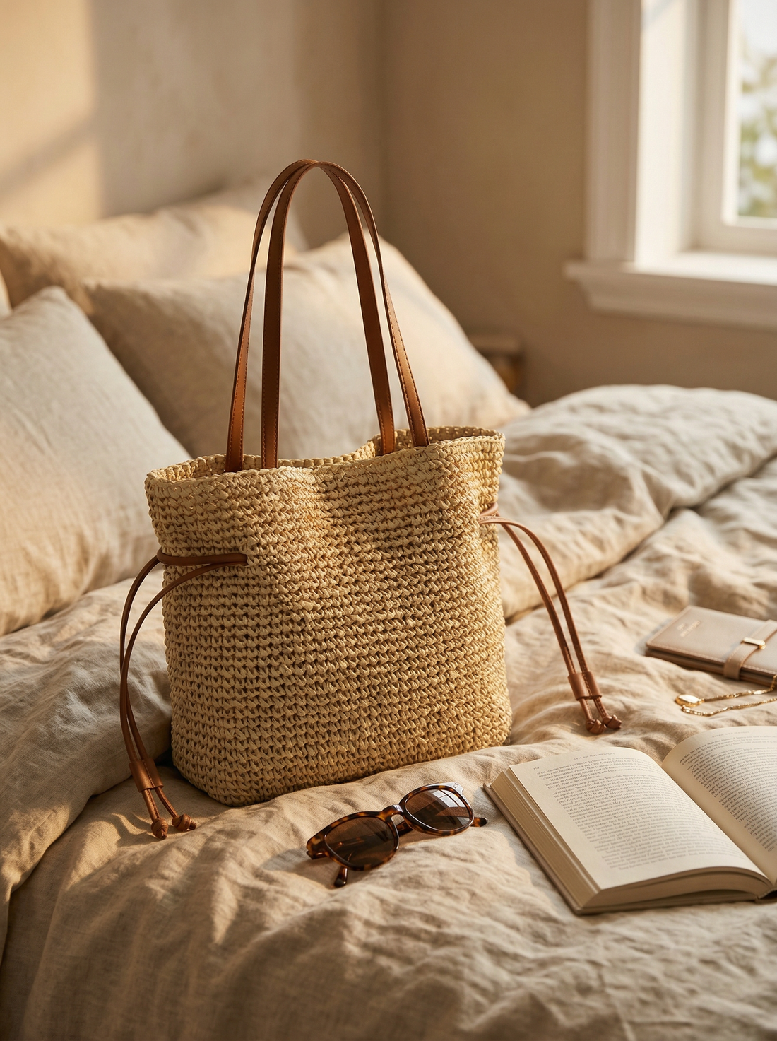Knit Bucket Tote Bag