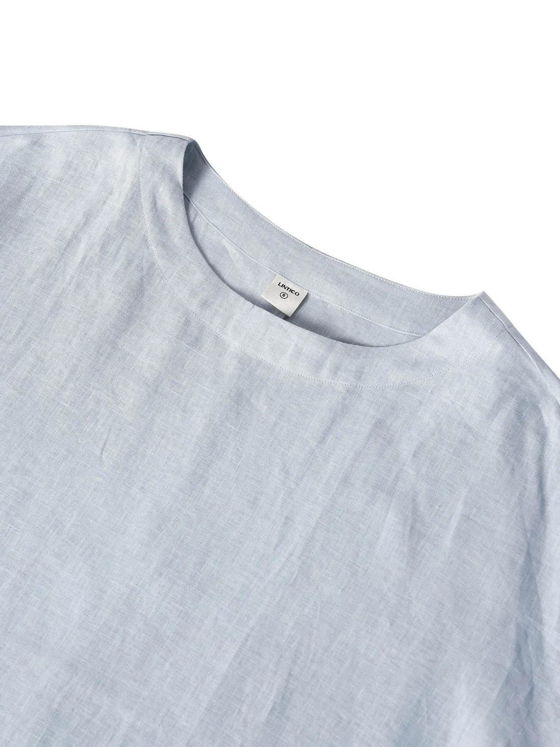 100% Linen Round Neck Oversized Blouse
