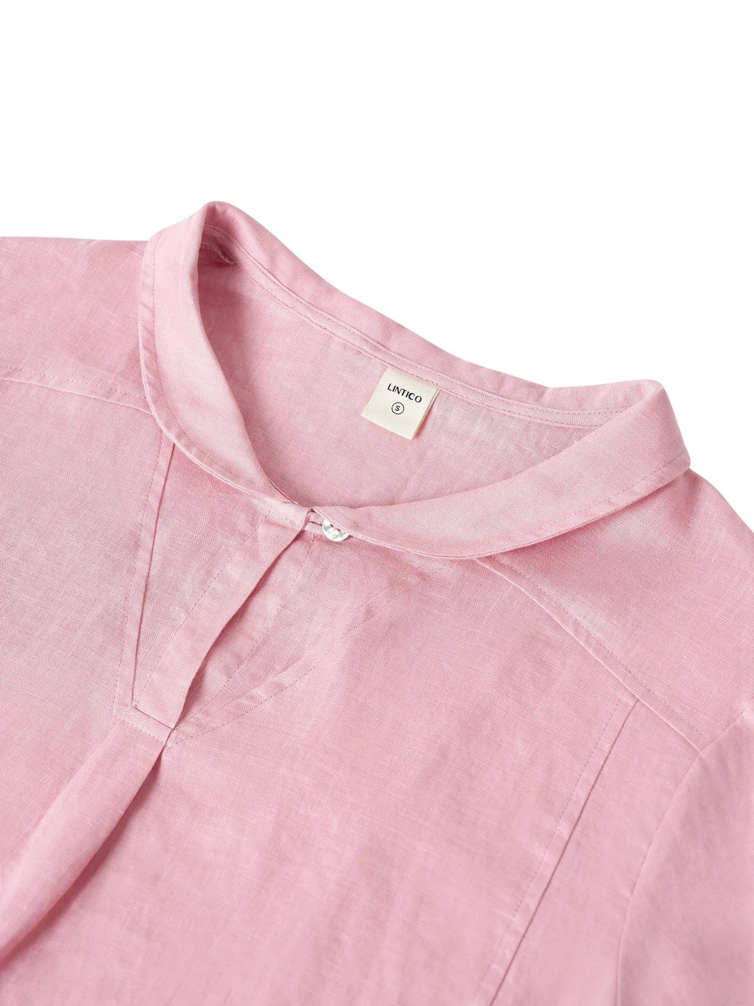 100% Linen V-Neck Three-Quarter Sleeve Blouse