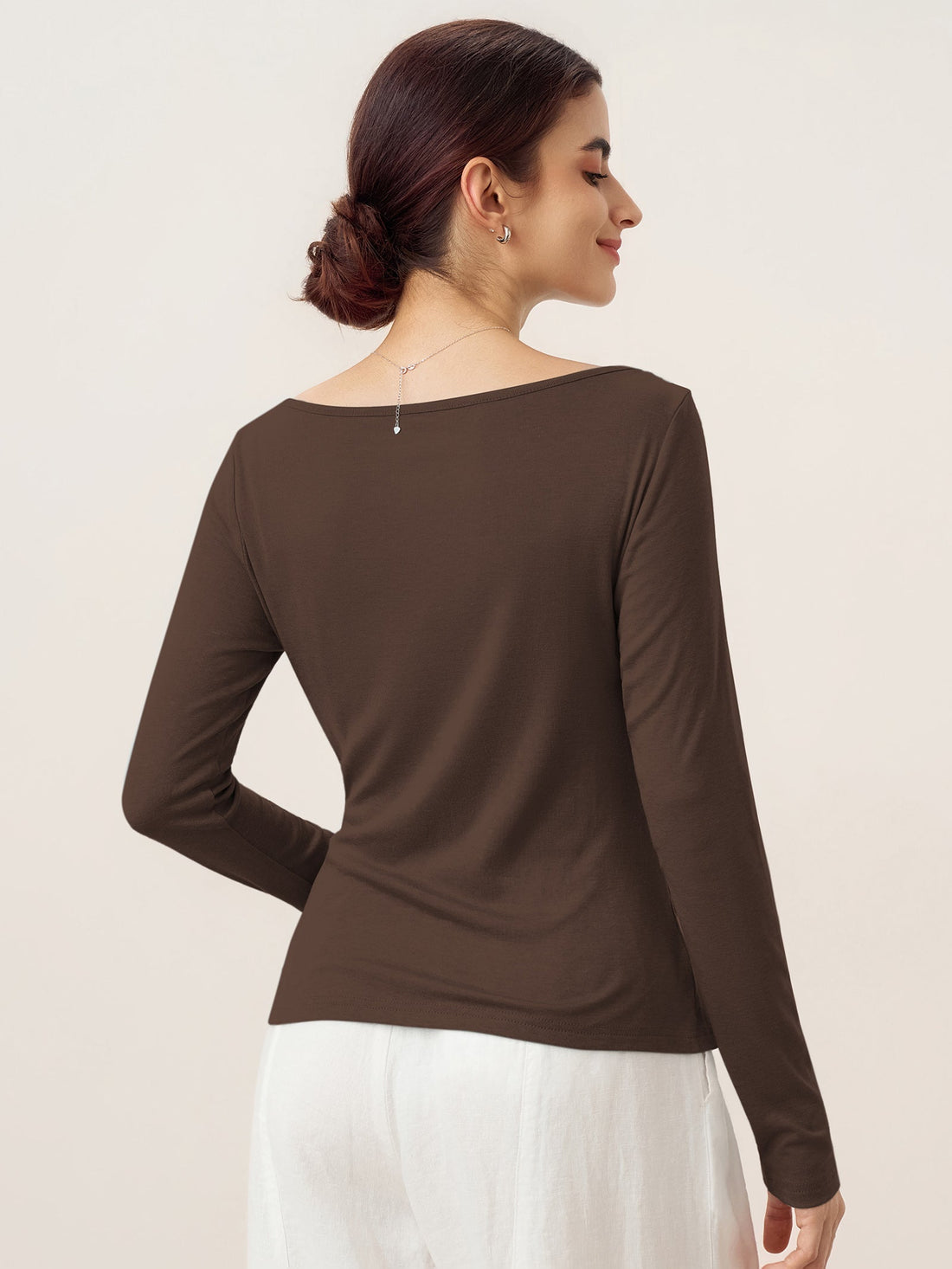 Wool Blend Stretch Jersey Top, Tailored Fit