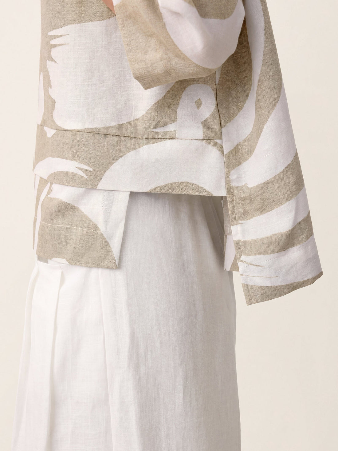 Linen Blend Round Neck Relaxed Top