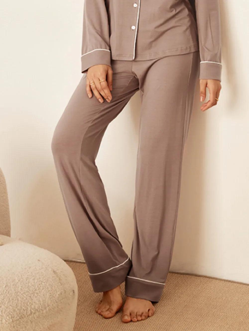 Bamboo Shirt Collar Pajama Set