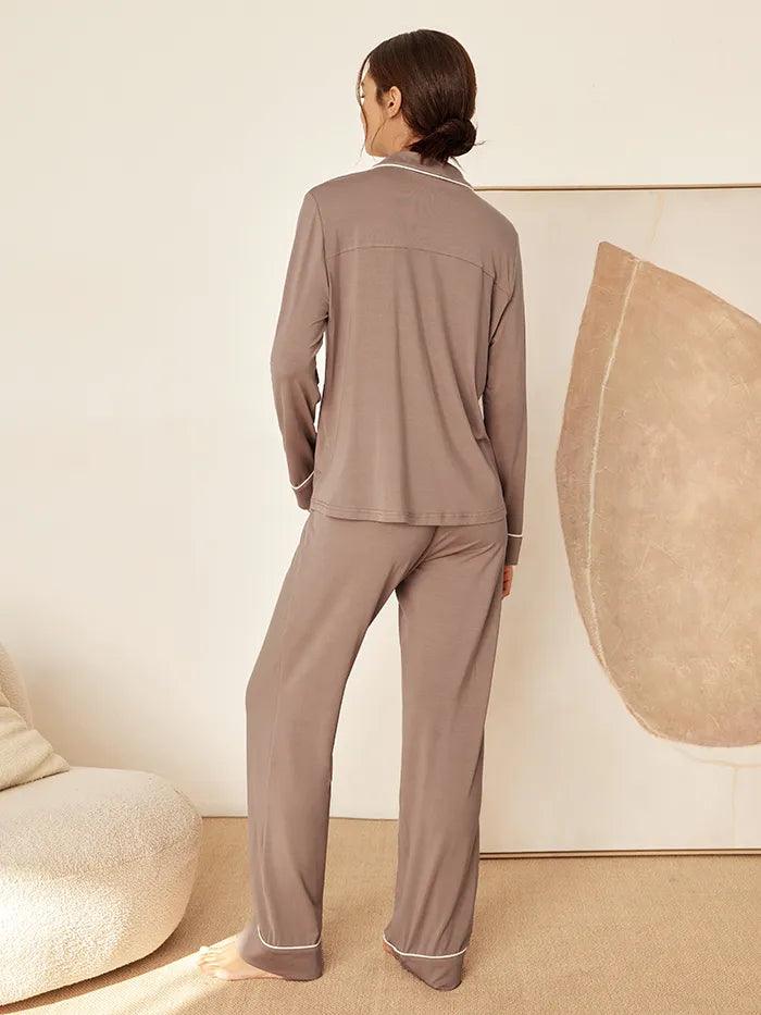 Bamboo Shirt Collar Pajama Set