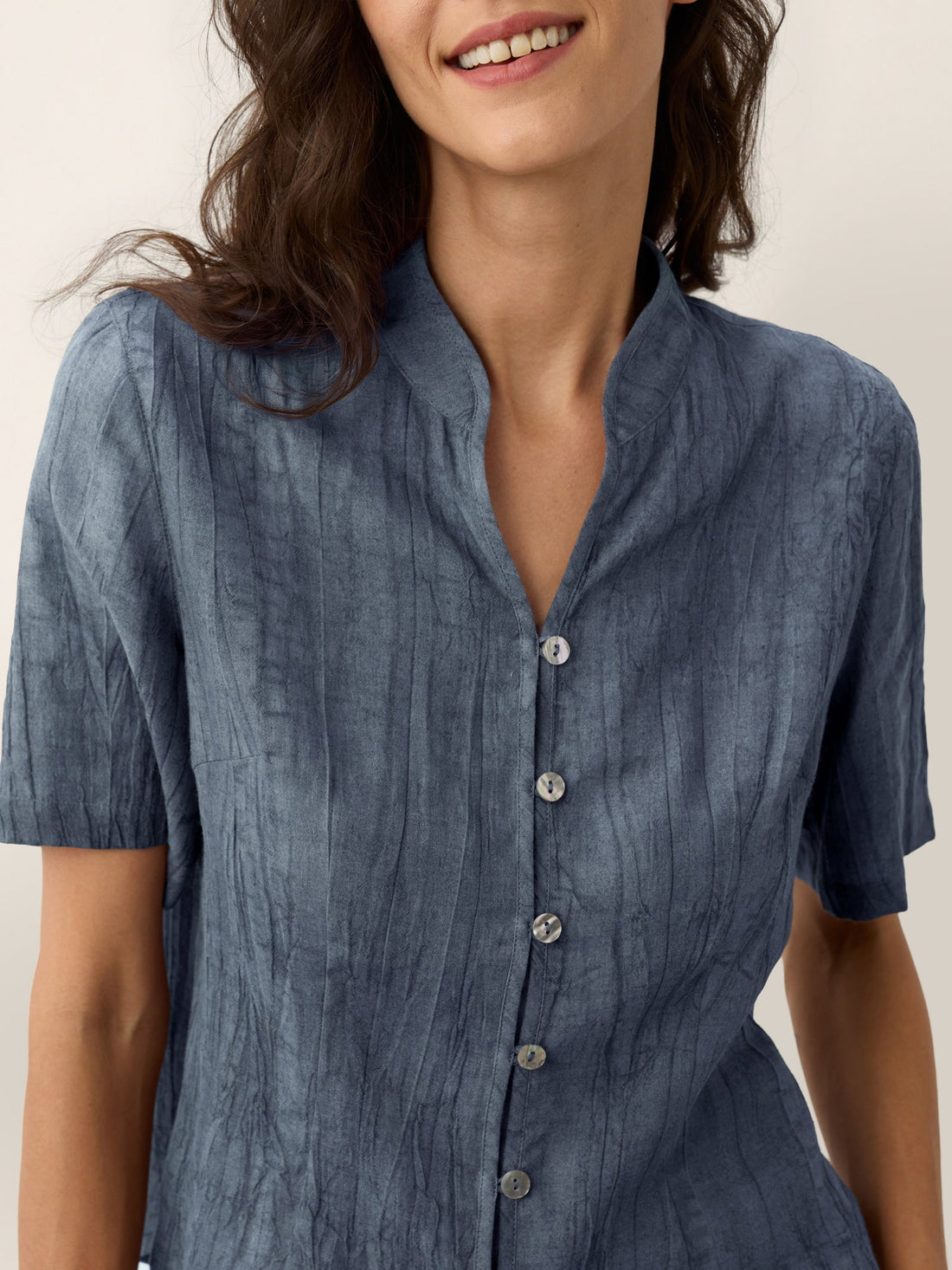 Ramie Lyocell Stand Collar Jacket