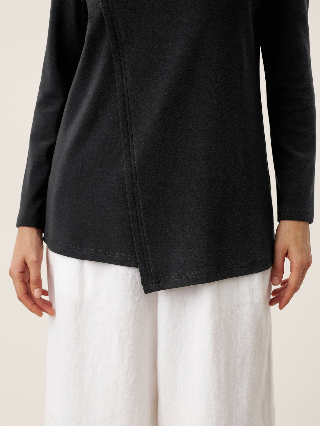 Cotton Decorative Button Jersey Top