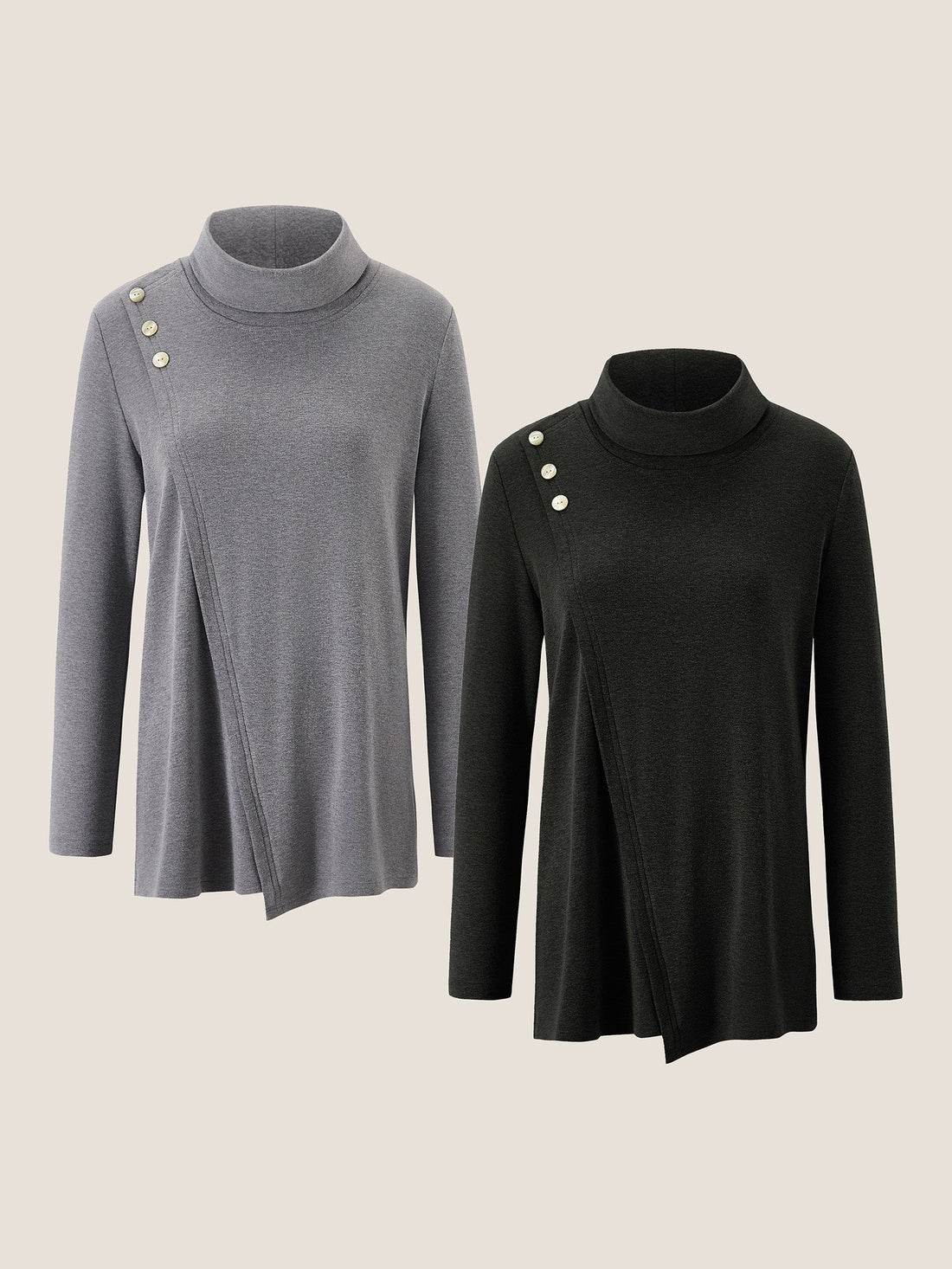 Cotton Decorative Button Jersey Top