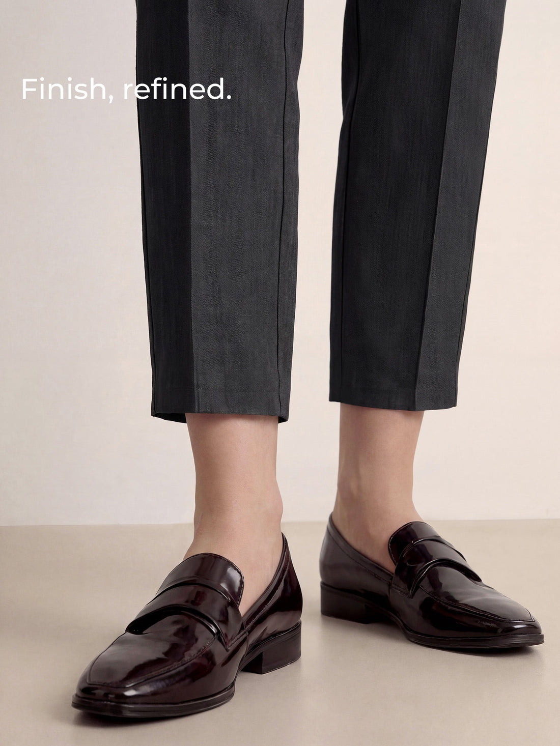 Linen Blend Tailored Straight-Leg Pants