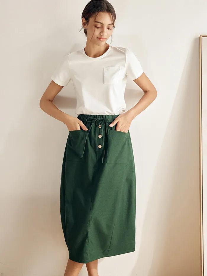 Bamboo Stretch-Knit Round Neck Tee